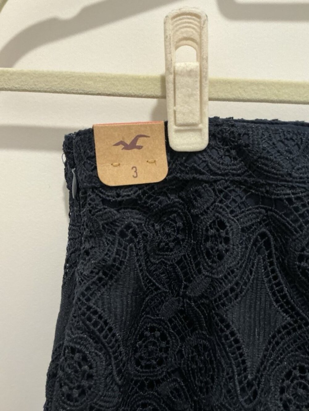 Hollister Size 3 Juniors Skirt Navy Lace Mini Zip Closure NWT - Picture 6 of 11